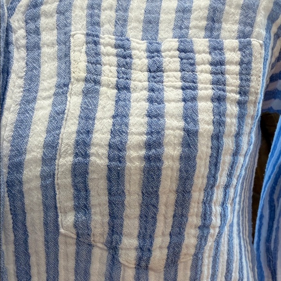 J. Crew Blue and White Striped ladies Shirt - Picture 5 of 7